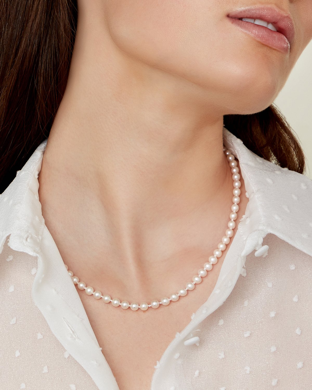 White Pearl Necklace 5.0-5.5mm AAA Quality