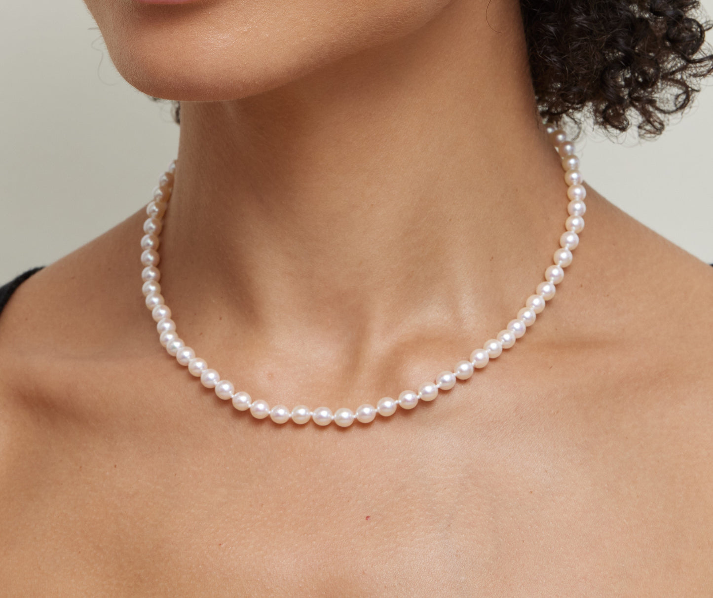 White Pearl Necklace 5.0-5.5mm AAA Quality