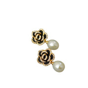 Camellia Zirconia & Pearl Earrings