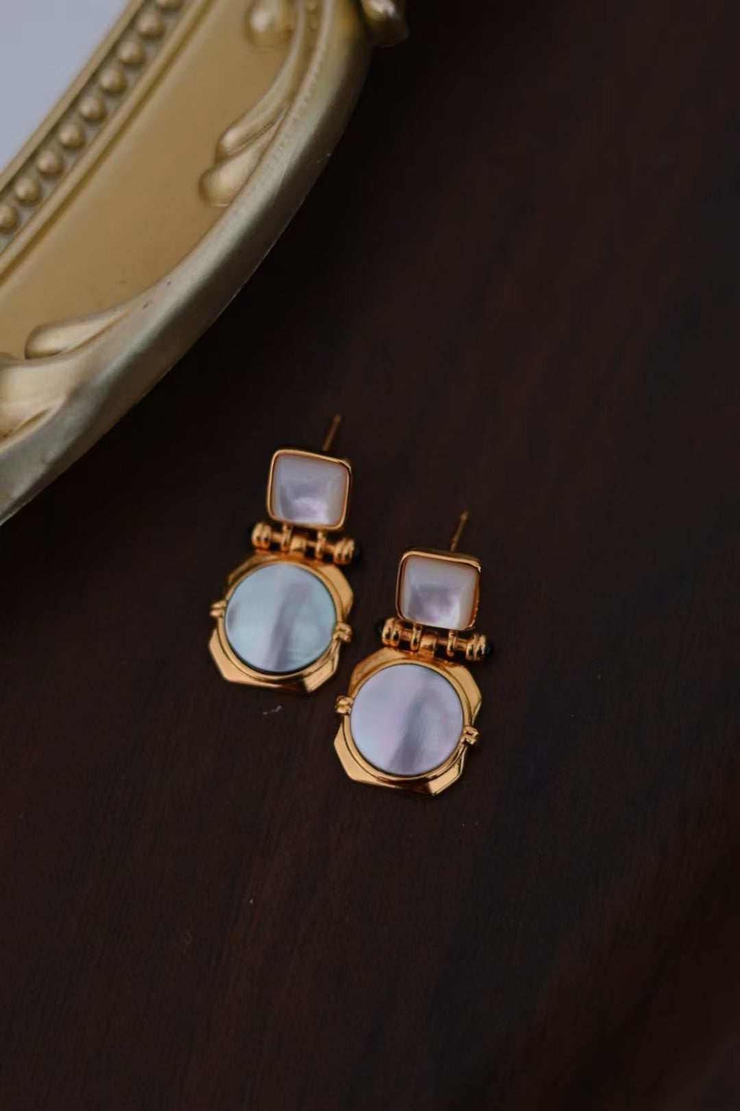 Mabe Pearl and White Shell Earrings