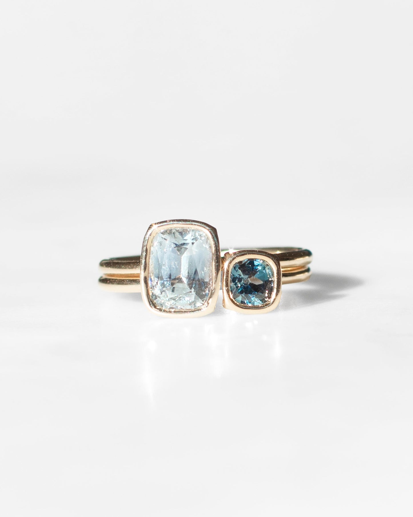 Pale Blue Sapphire 14K Floating Ring