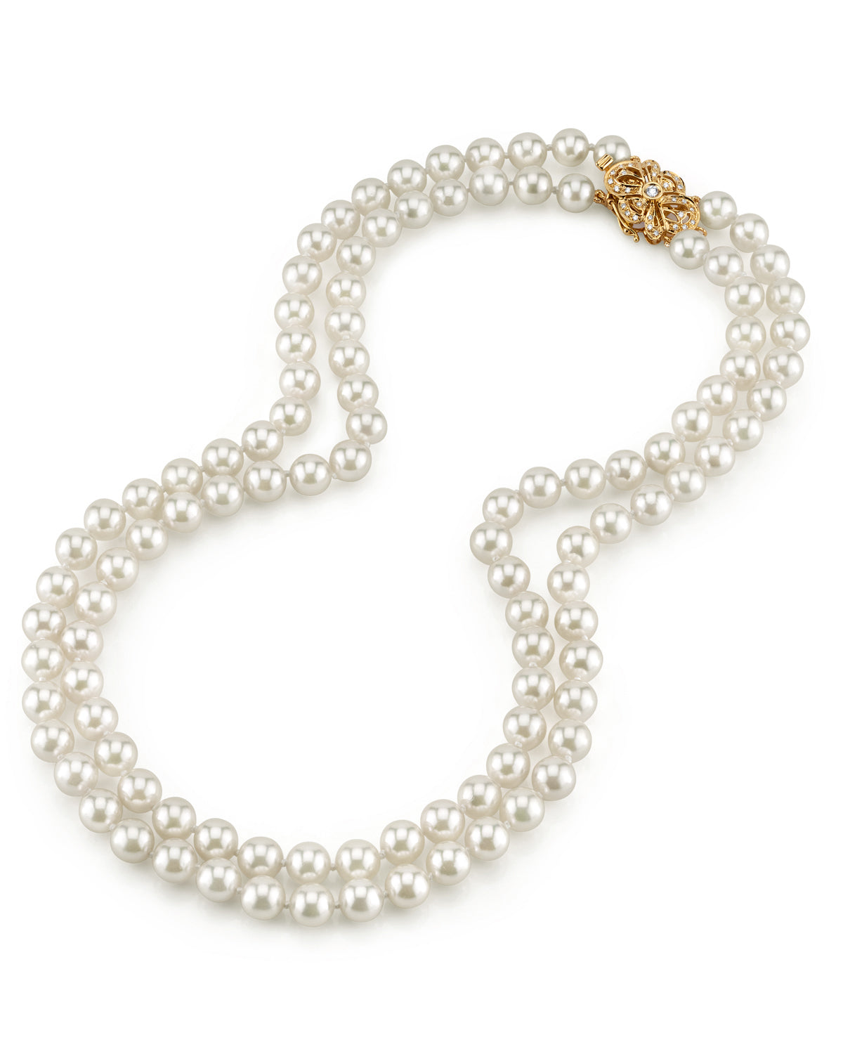 Double Strand White Pearl Necklace