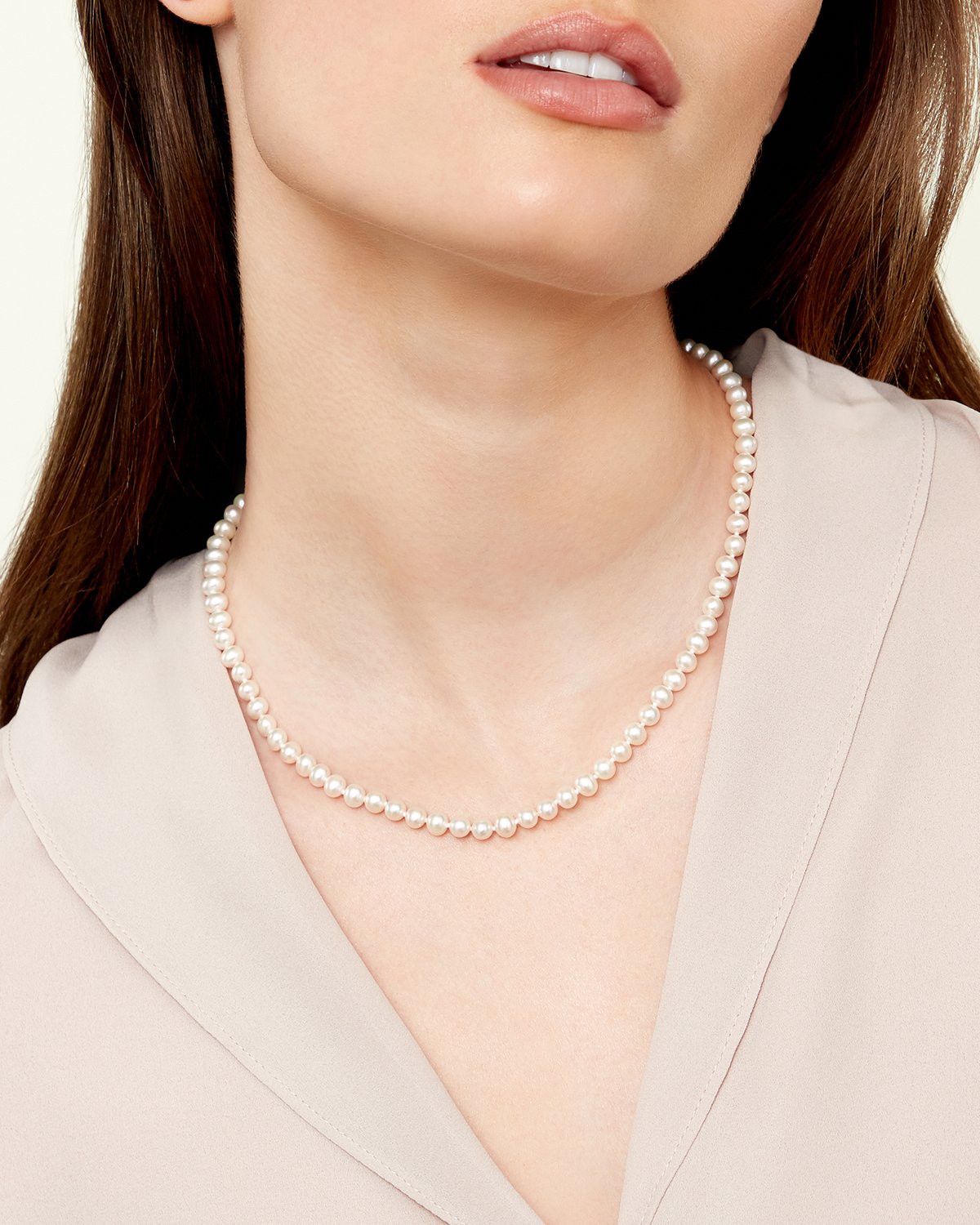 White Akoya Pearl Necklace 6.0 to 6.5mm