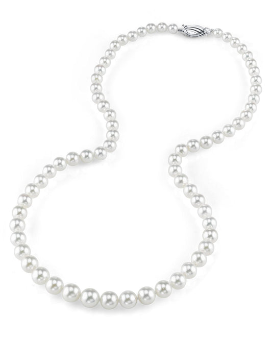 Graduated White Akoya Pearl Necklace 6-9mm