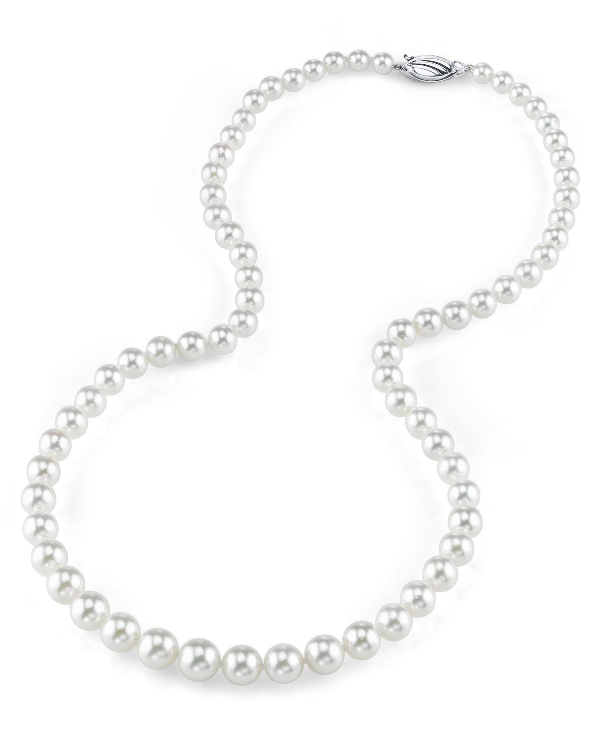 Japanese White Akoya Graduated Pearl Necklace 6.0 to 9.0mm