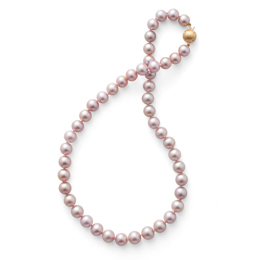 Pink Pearl Necklace with 8.5mm Beads