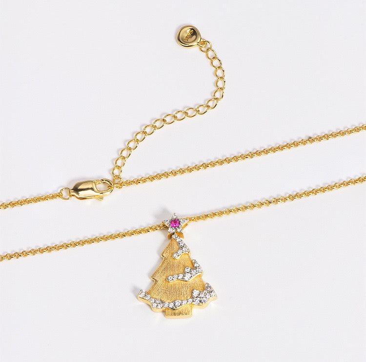 Chrismas Tree Zirconia Necklace