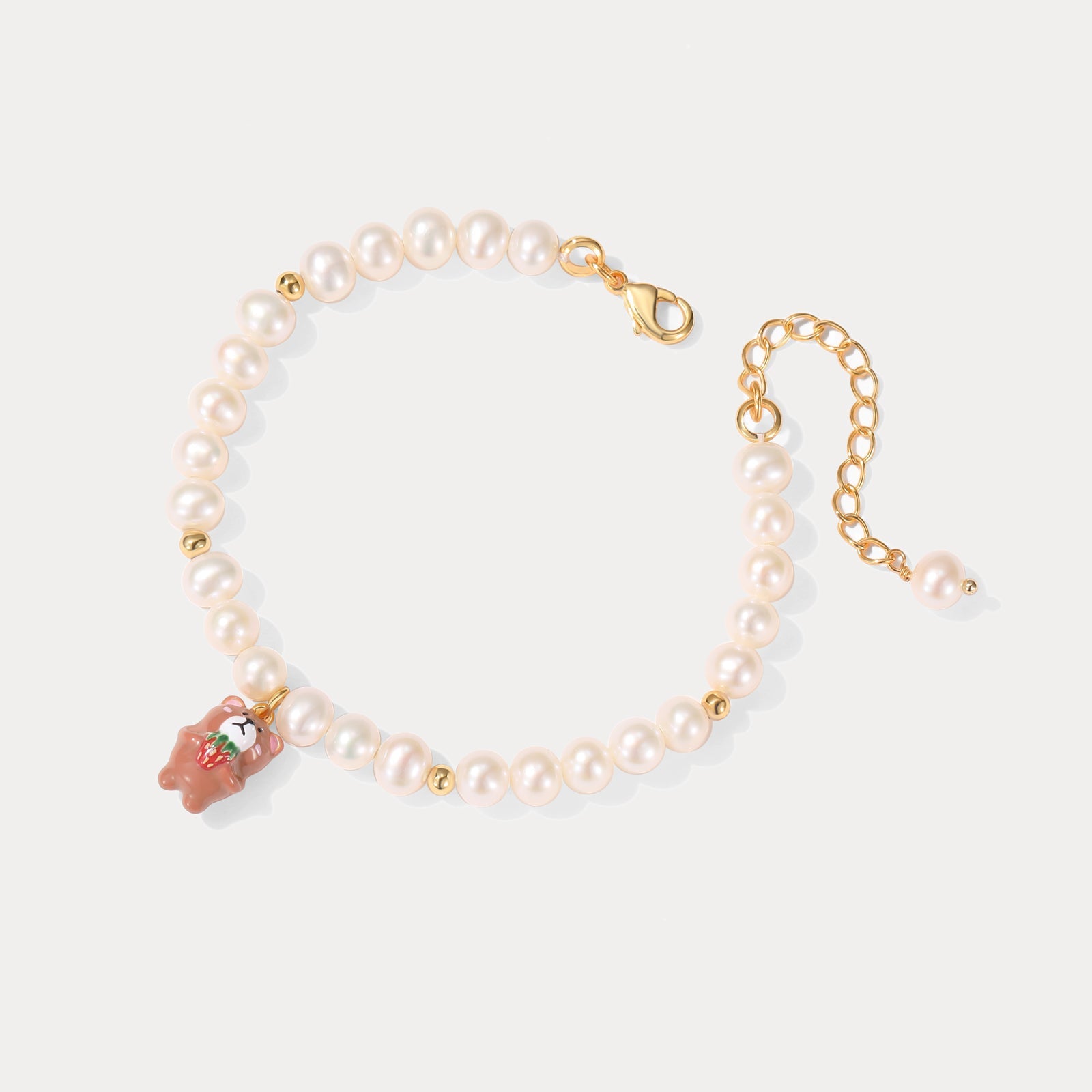 Strawberry Bear Pearl Bracelet