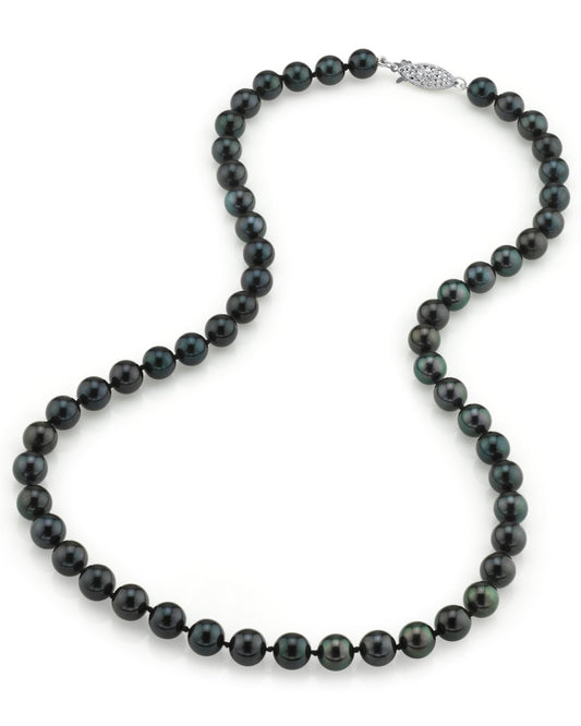 Black Akoya Pearl Necklace in AA+ Quality 2