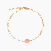 Pink Pikake White Keshi Pearl Bracelet