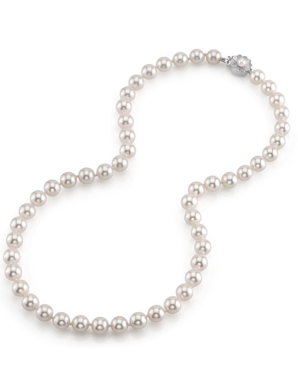 Japanese Akoya Pearl Necklace in White 7.5-8.0mm