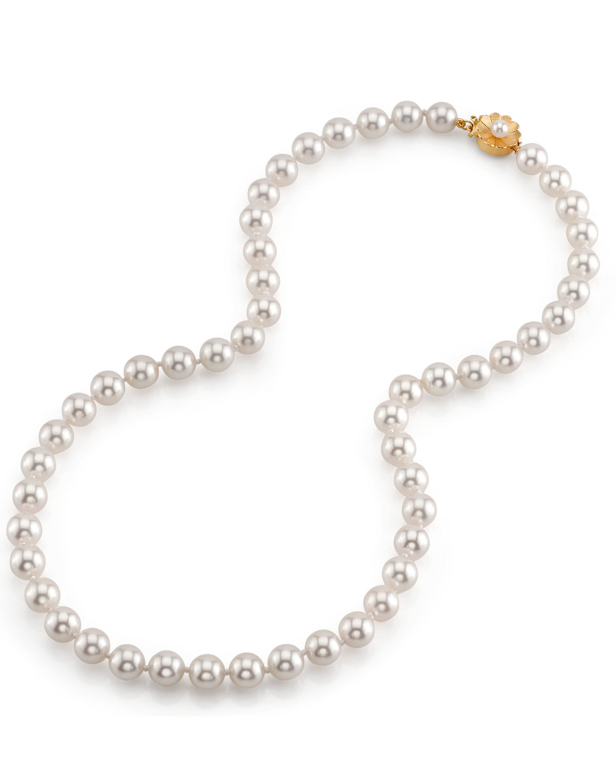 Japanese Akoya Pearl Necklace in White 7.5-8.0mm