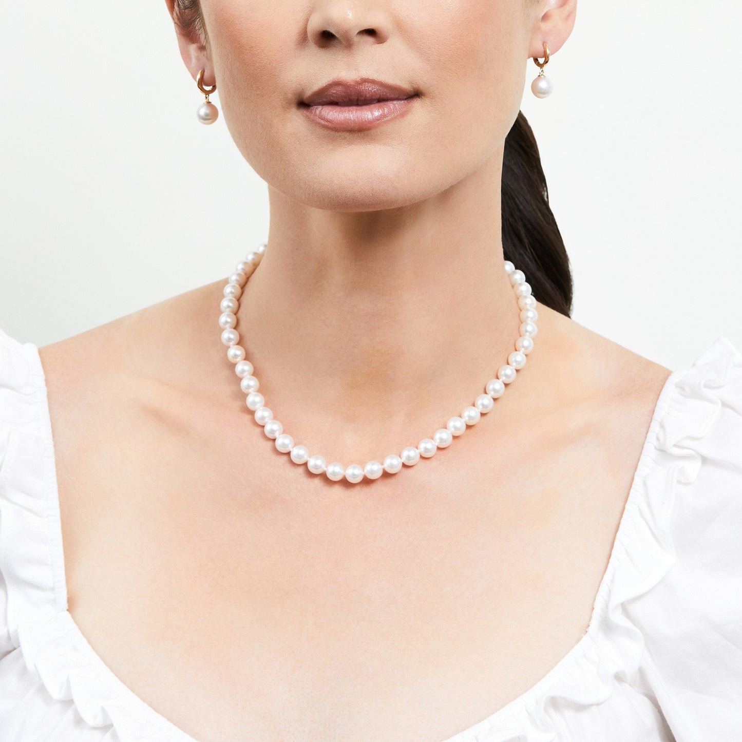 Japanese Akoya Pearl Necklace in White 7.5-8.0mm