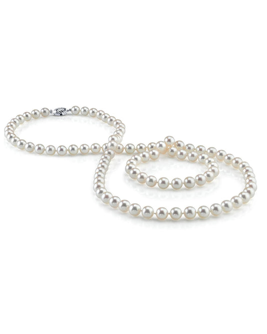 White Akoya Pearl Necklace in Opera Length 2