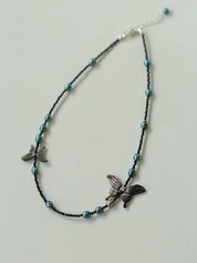 Butterfly Black/White Pearl & Shell Necklace