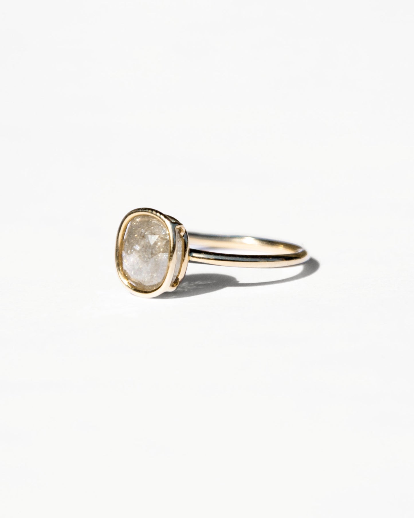 Warm Mineral Diamond 14K Floating Ring