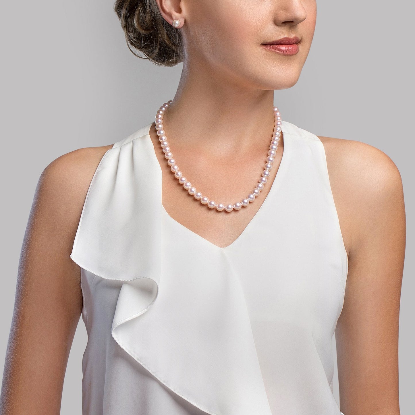 White Hanadama Akoya Pearl Necklace 8.0 to 8.5mm