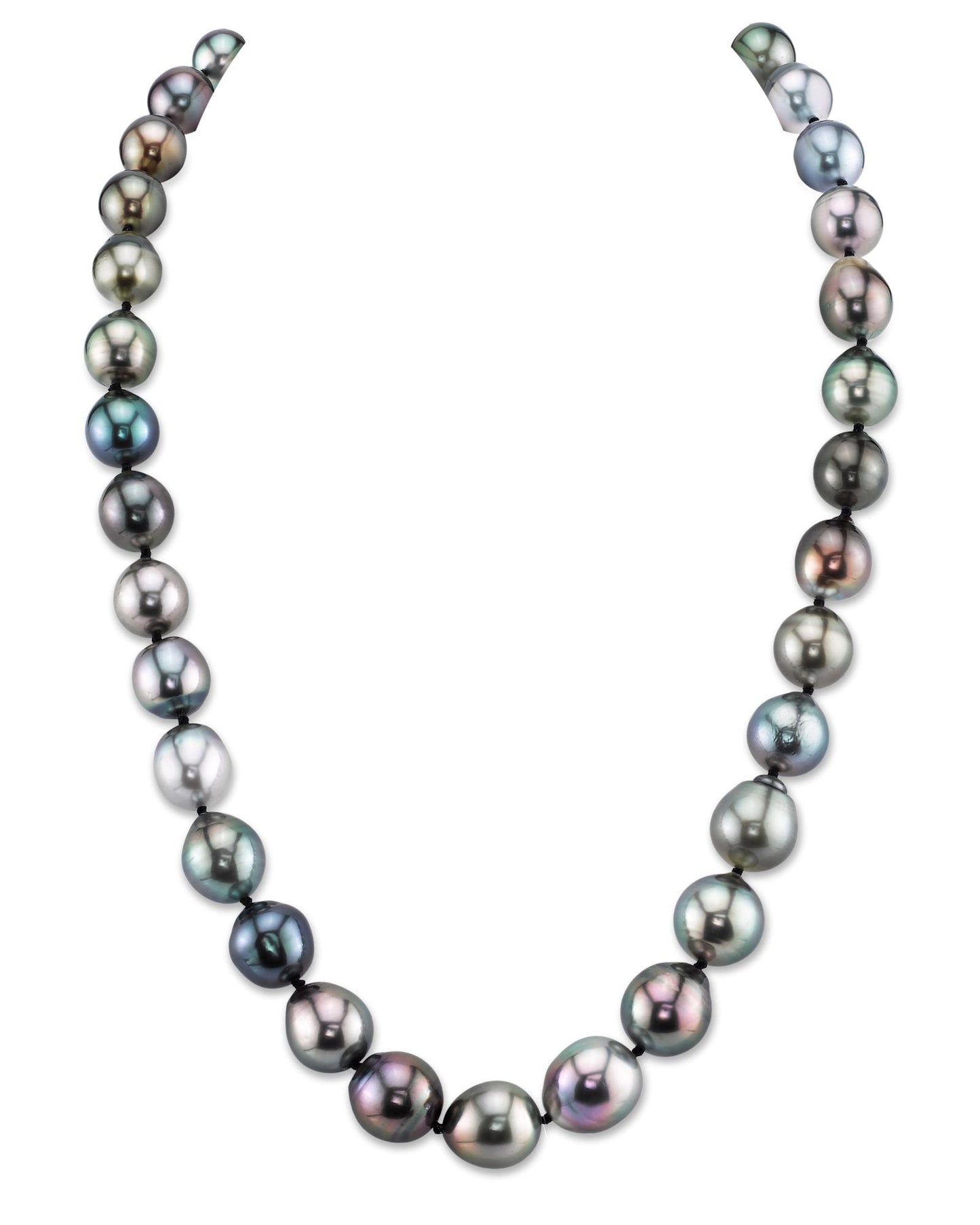 Colorful Tahitian Baroque Pearl Necklace 8.0-10.0mm