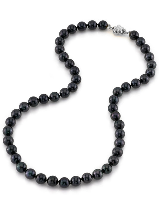 Black Akoya Pearl Necklace in AA+ Quality 4