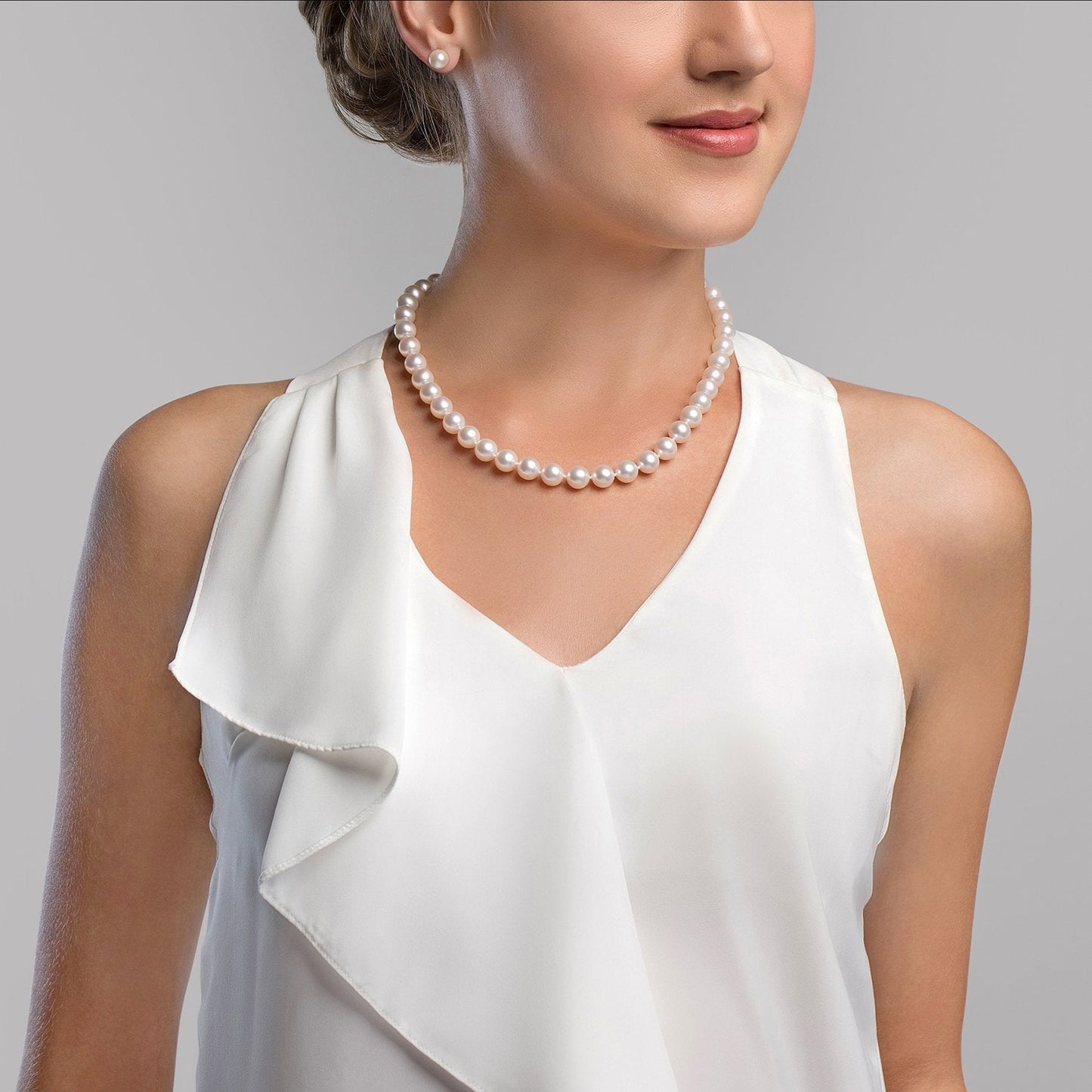 Akoya Pearl Necklace in White Color 9.0-9.5mm