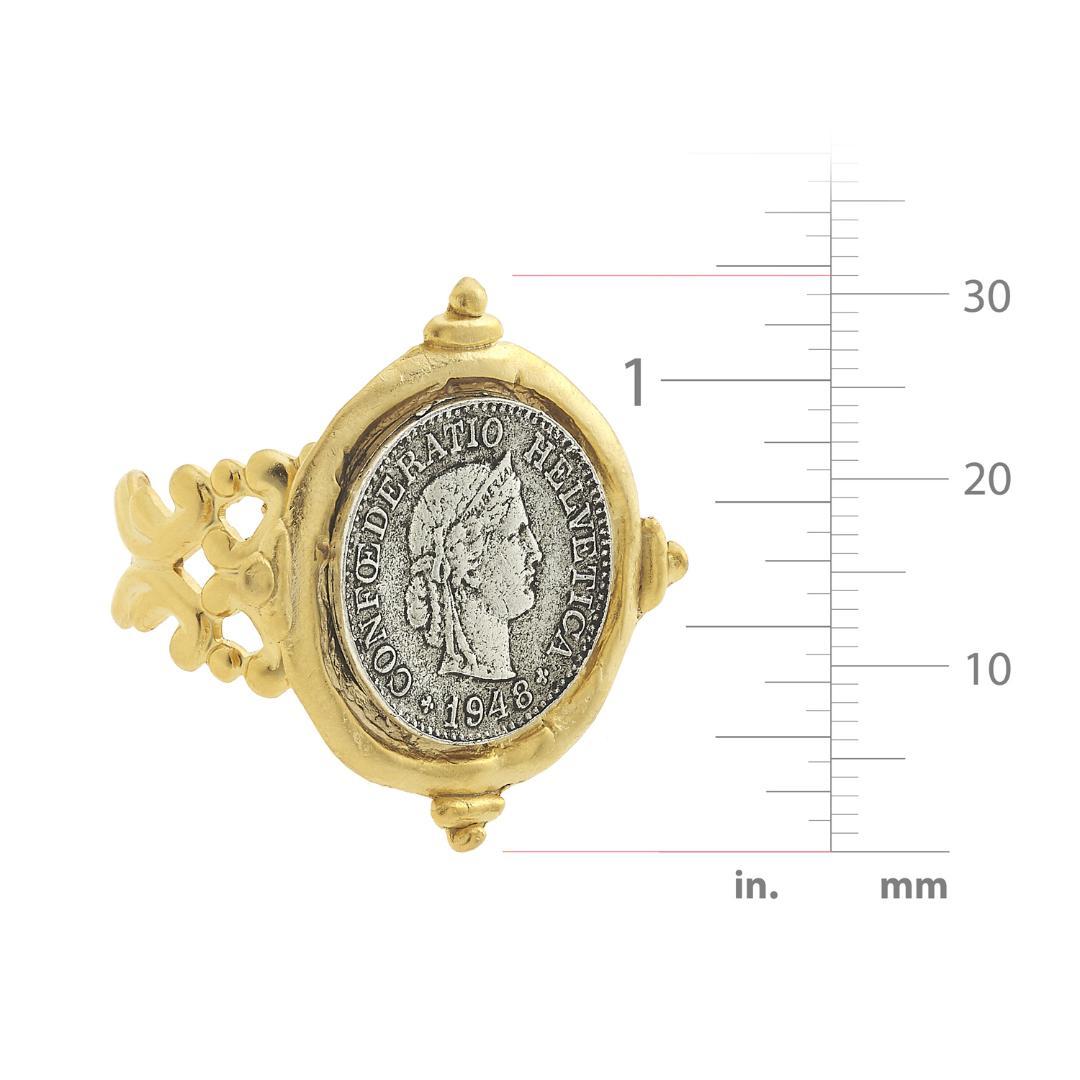 Mixed Metal Ring with Coin Design