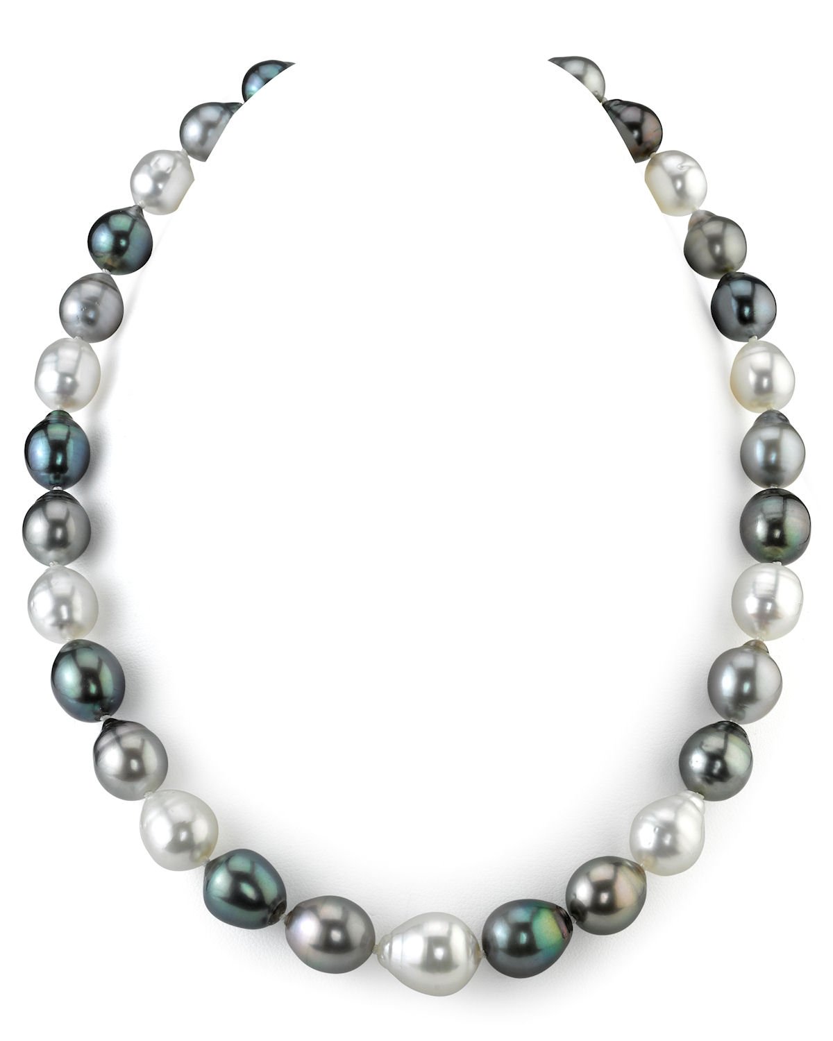 Multi-Color Baroque Pearl Necklace in Tahitian and South Sea