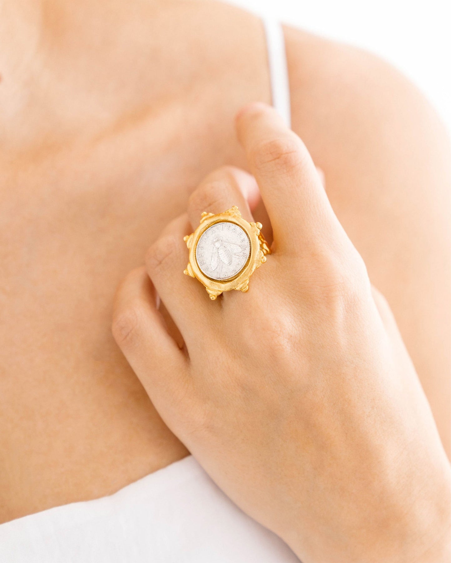 Italian Coin Ring in Silver