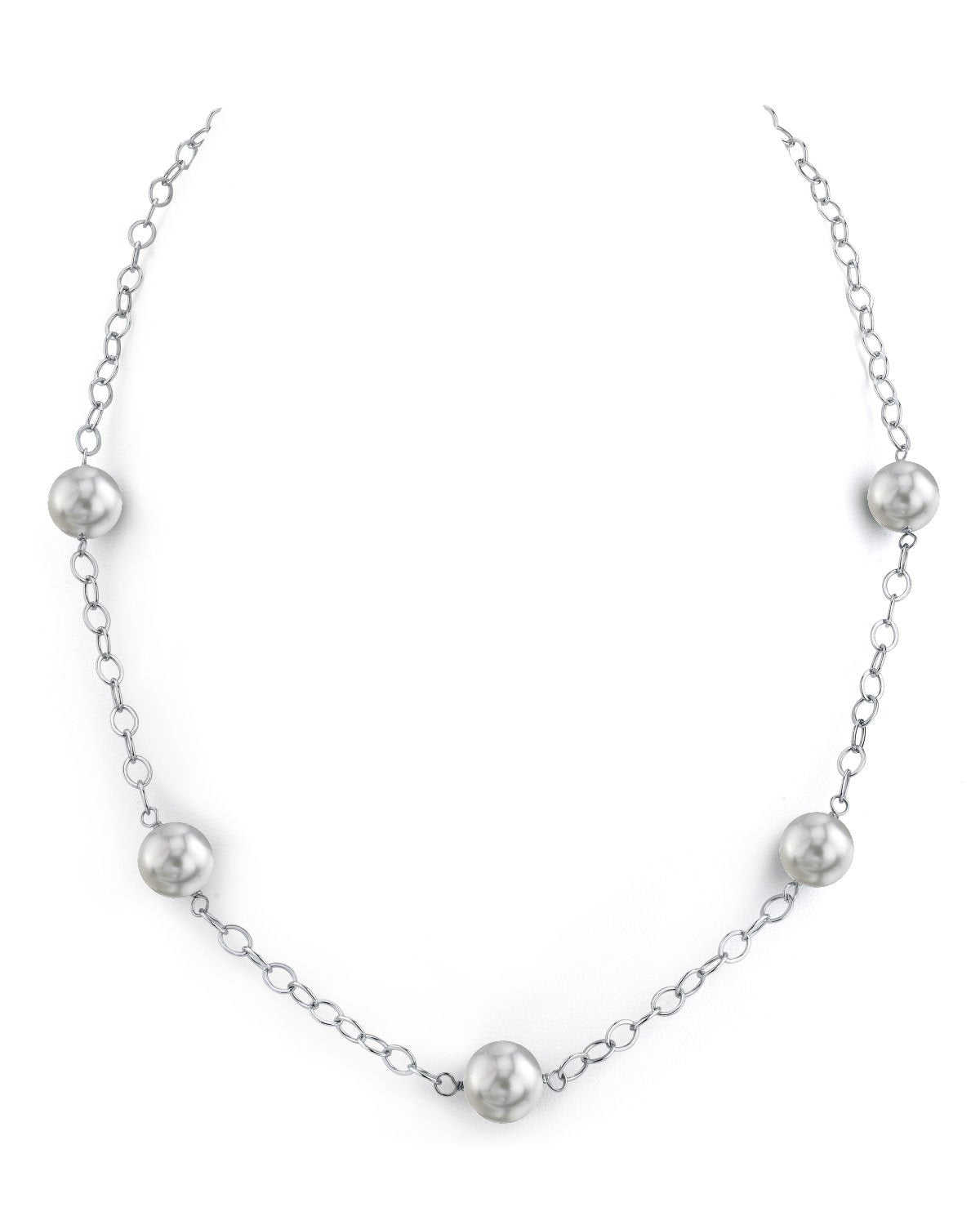 Japanese Akoya Pearl Four Link Tincup Necklace