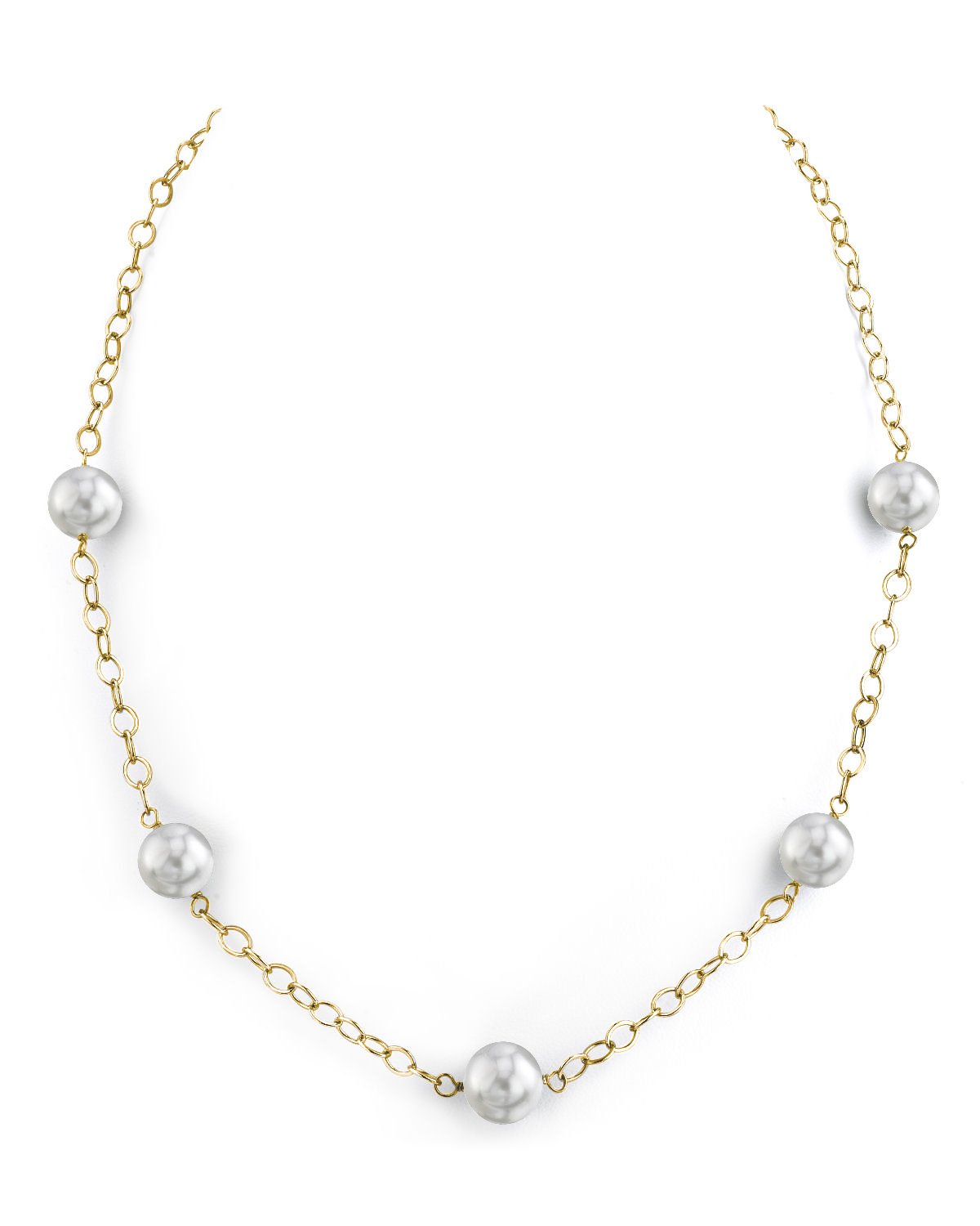 Japanese Akoya Pearl Four Link Tincup Necklace