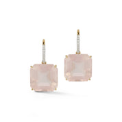 14kt Asscher Cut Pink Topaz Drop Earrings