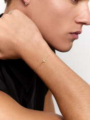 14kt Mini Cross Bracelet