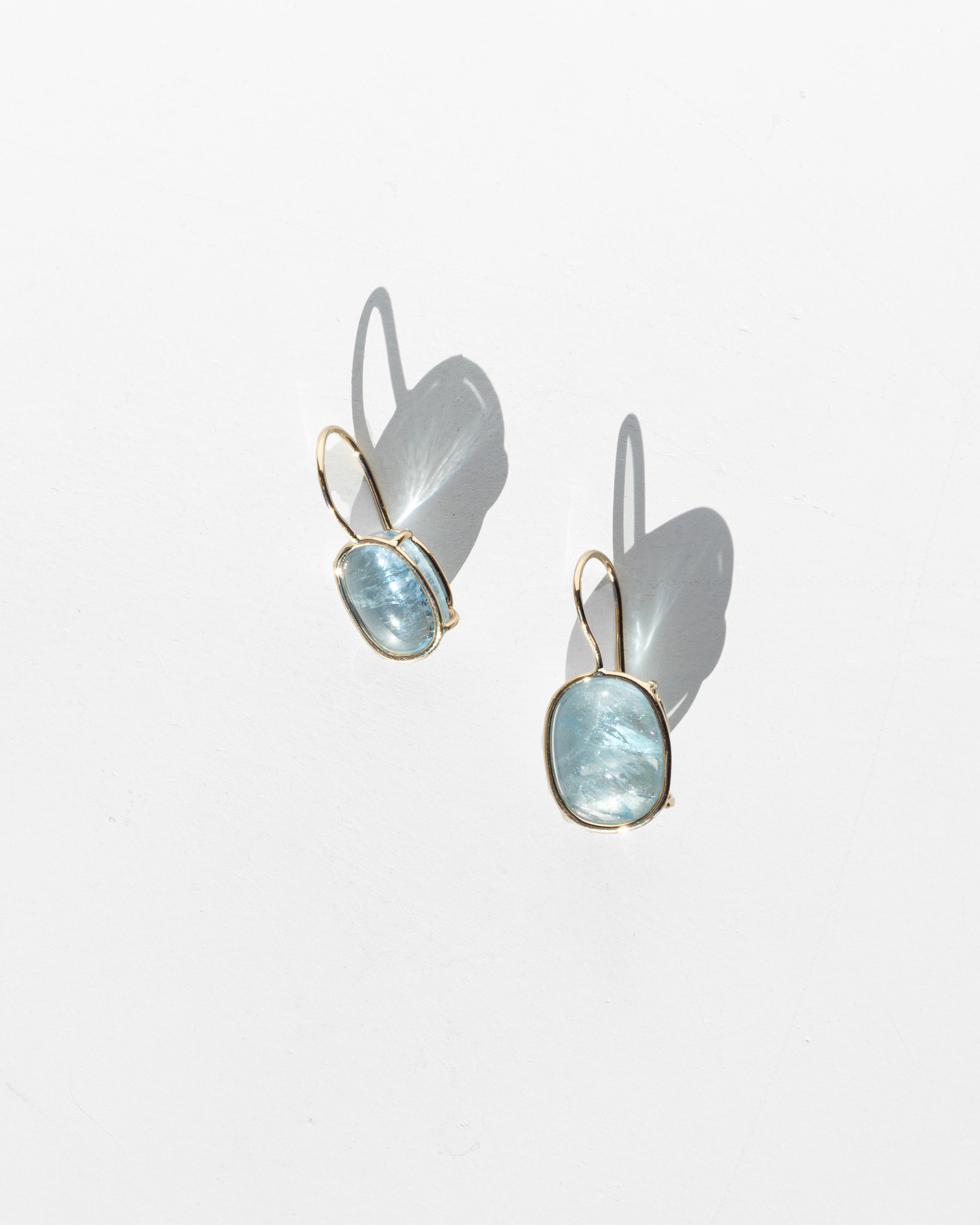 14K Aquamarine Floating Drop Earrings