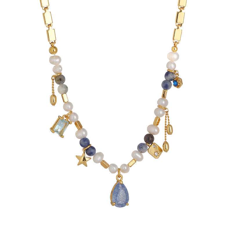 Elements Zircon Stones & Pearl Necklace