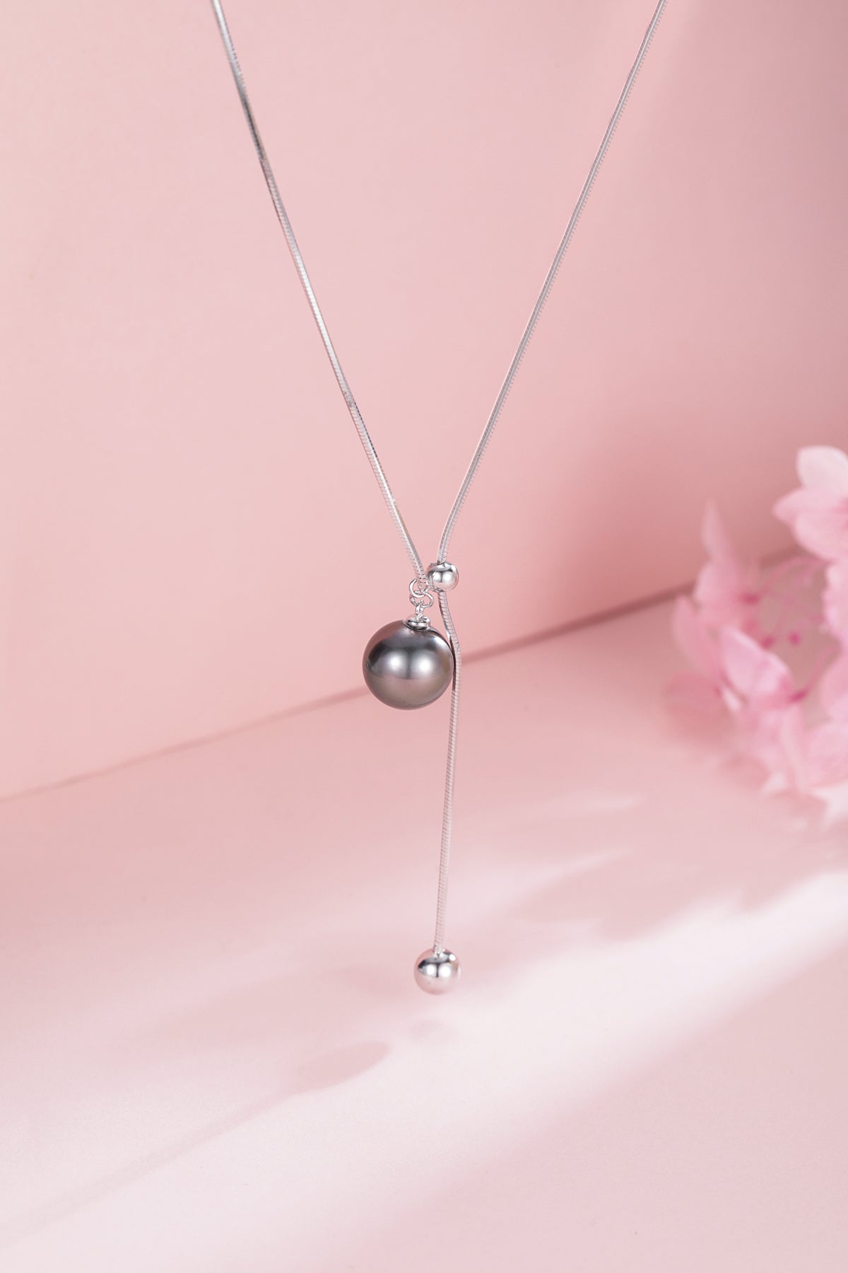 Tahitian Pearl Clavicle Chain Necklace 11-12mm