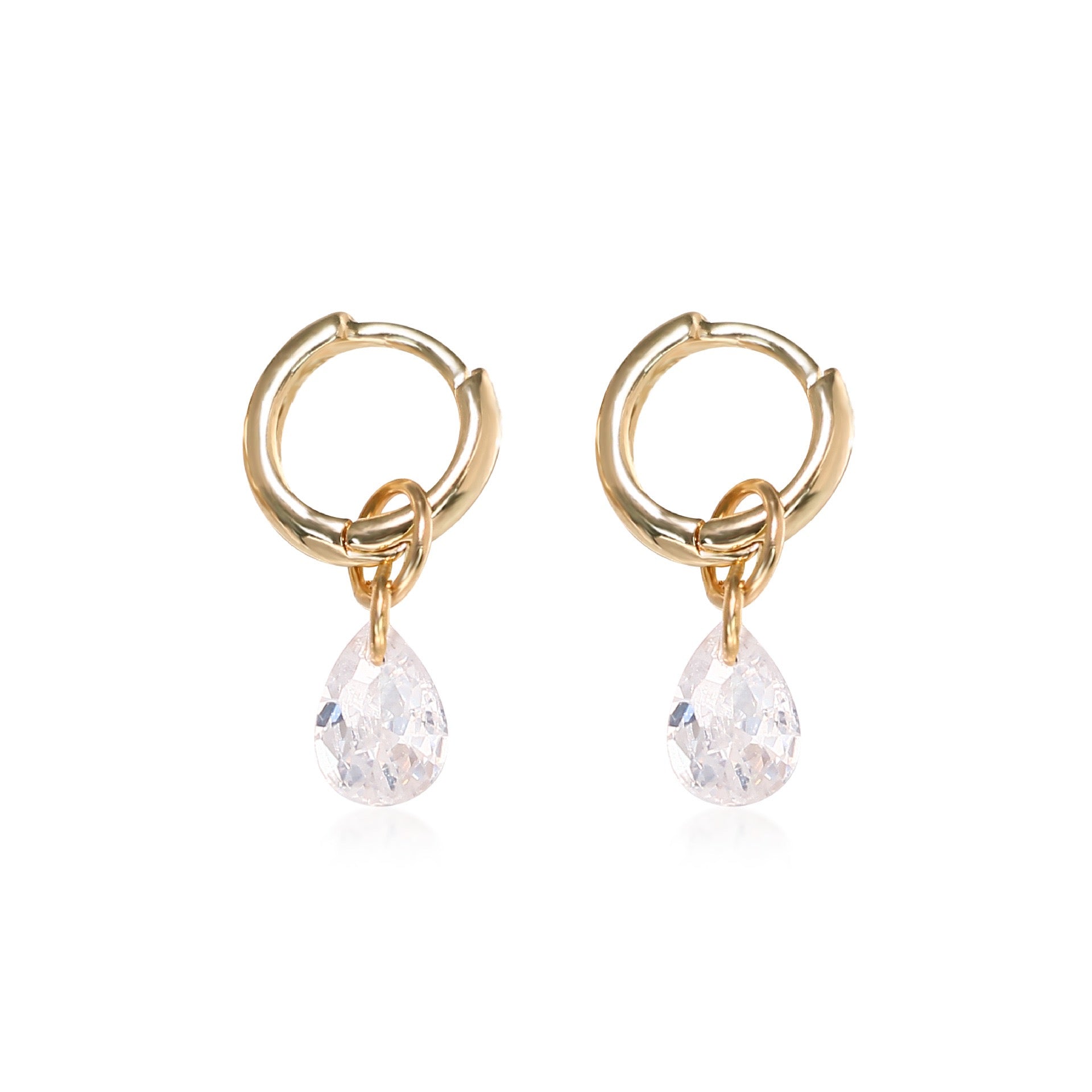 Waterdrop Zircon Hoop Earrings