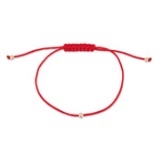 14kt Diamond Dot on Red Nylon Bracelet - Men