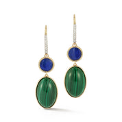 14kt Opal and Malachite Drop Earrings