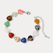 Natural Stone Heart Beaded Bracelet