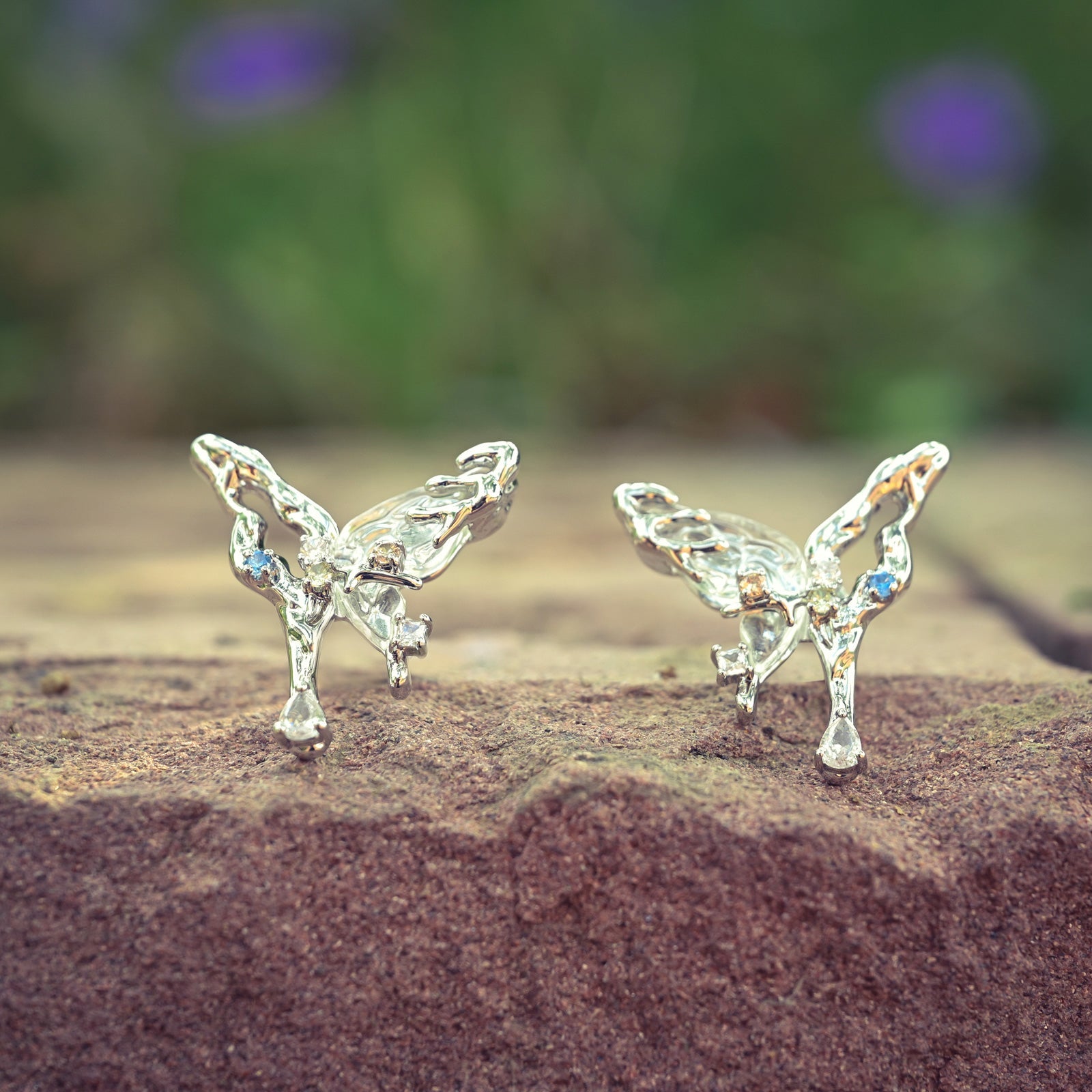 Melting Aurora Butterfly Earrings