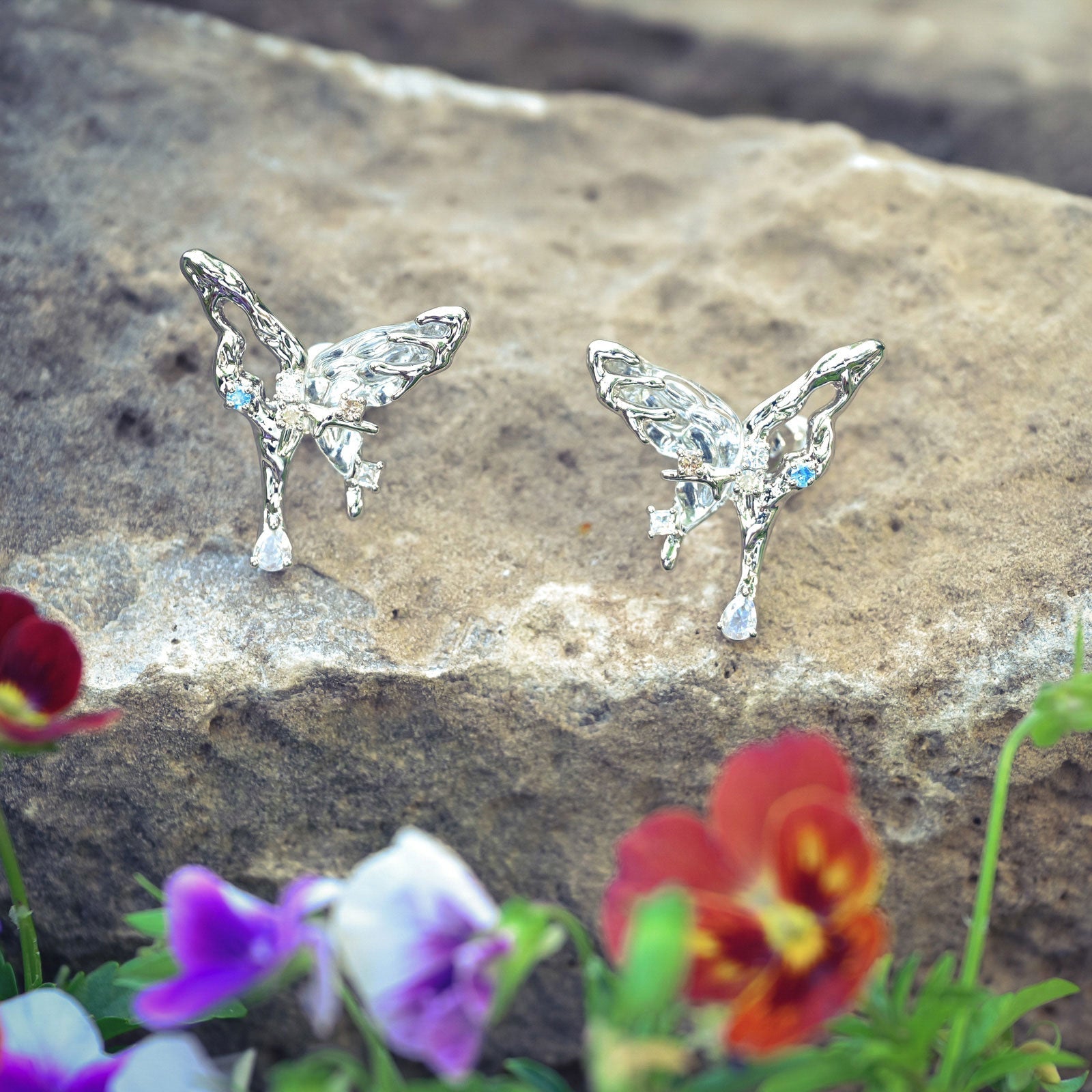 Melting Aurora Butterfly Earrings