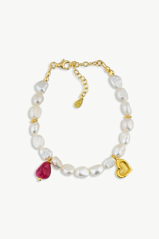 Love Charm Pearl Bracelet