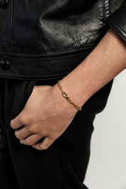 14kt Men's Paper Clip Chain Bracelet