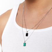 Emerald Cut Malachite Necklace