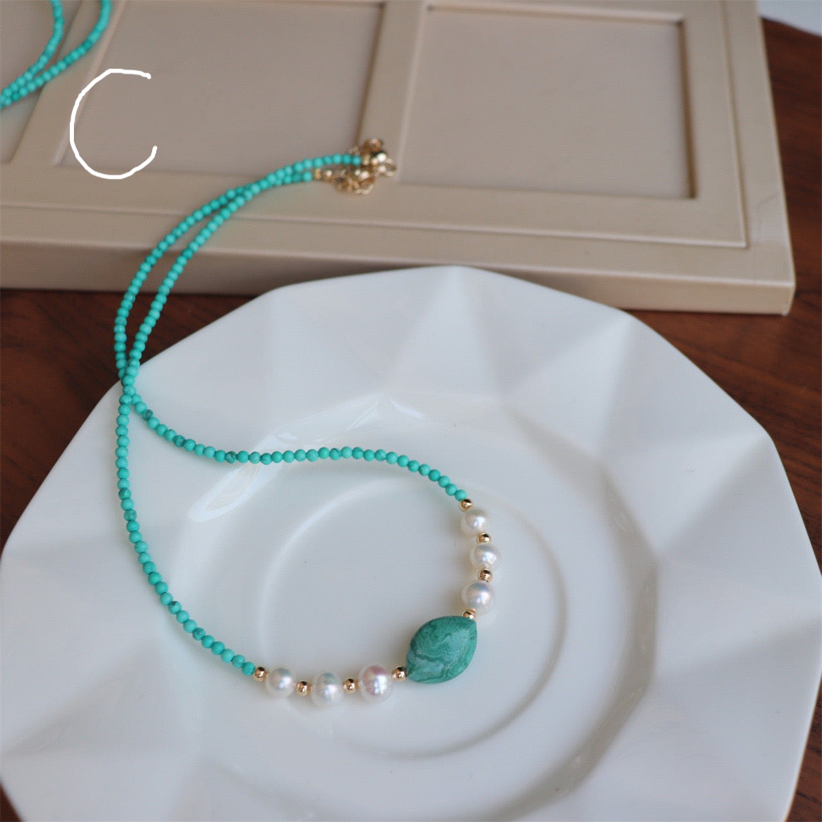 Fresh Turquoise and Freshwater Pearl Necklace with Agate Beads