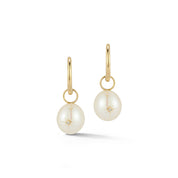 14kt Diamond Studded Baroque Pearl Drop Earrings