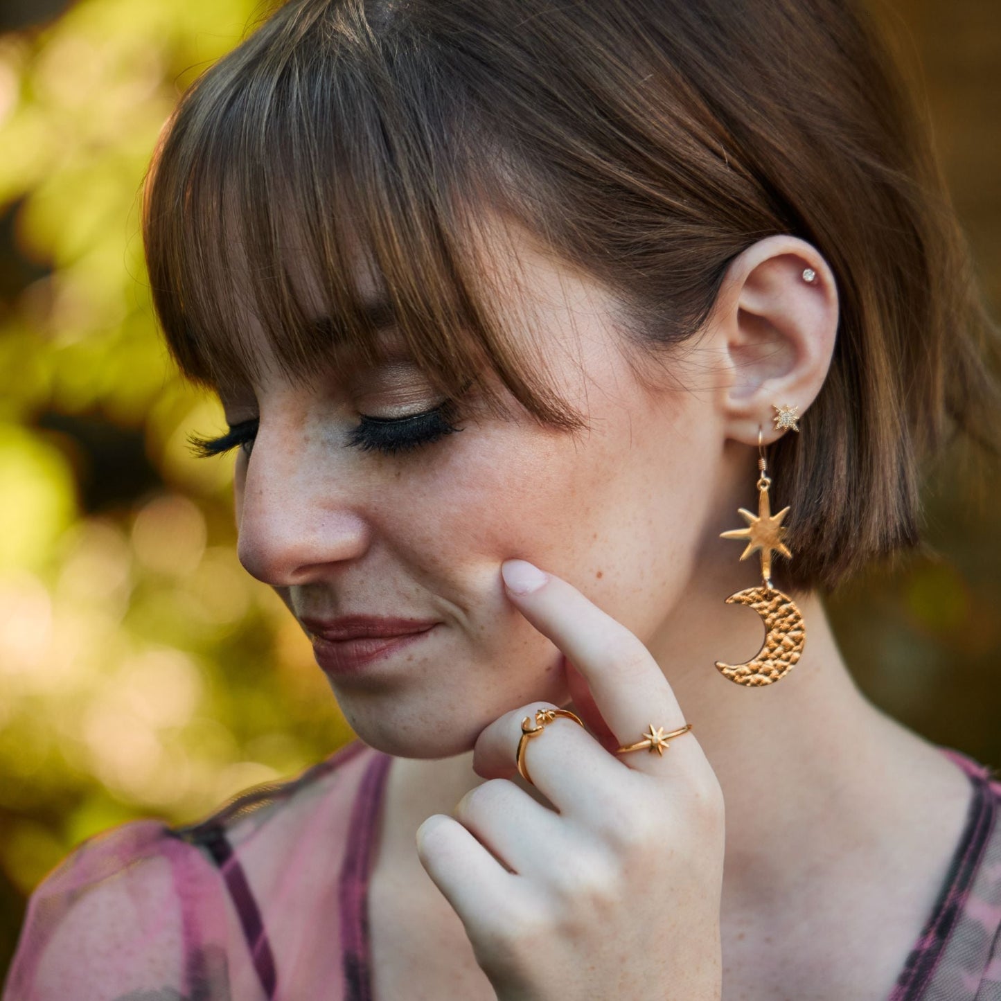 Hammered Gold Stylish Earrings