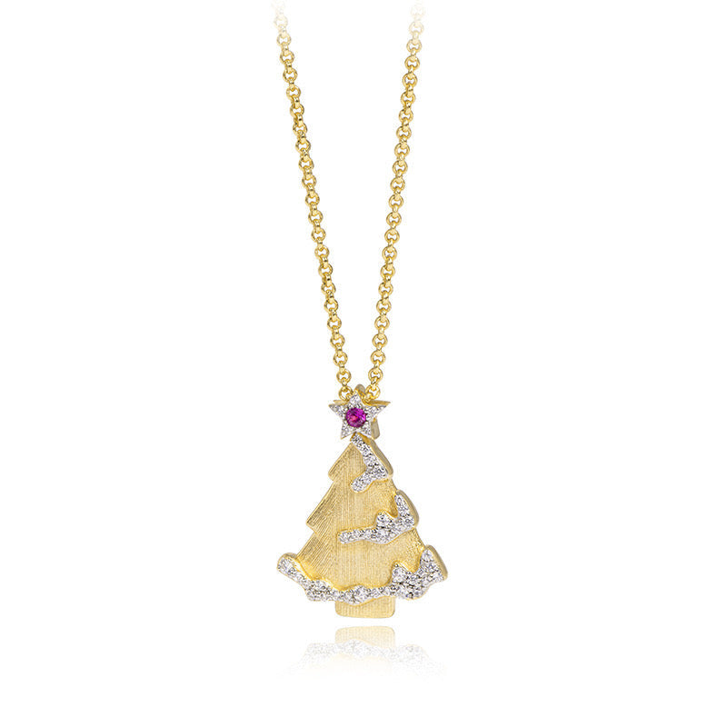 Chrismas Tree Zirconia Necklace