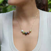 Rainbow Bomboocha Pearl Necklace