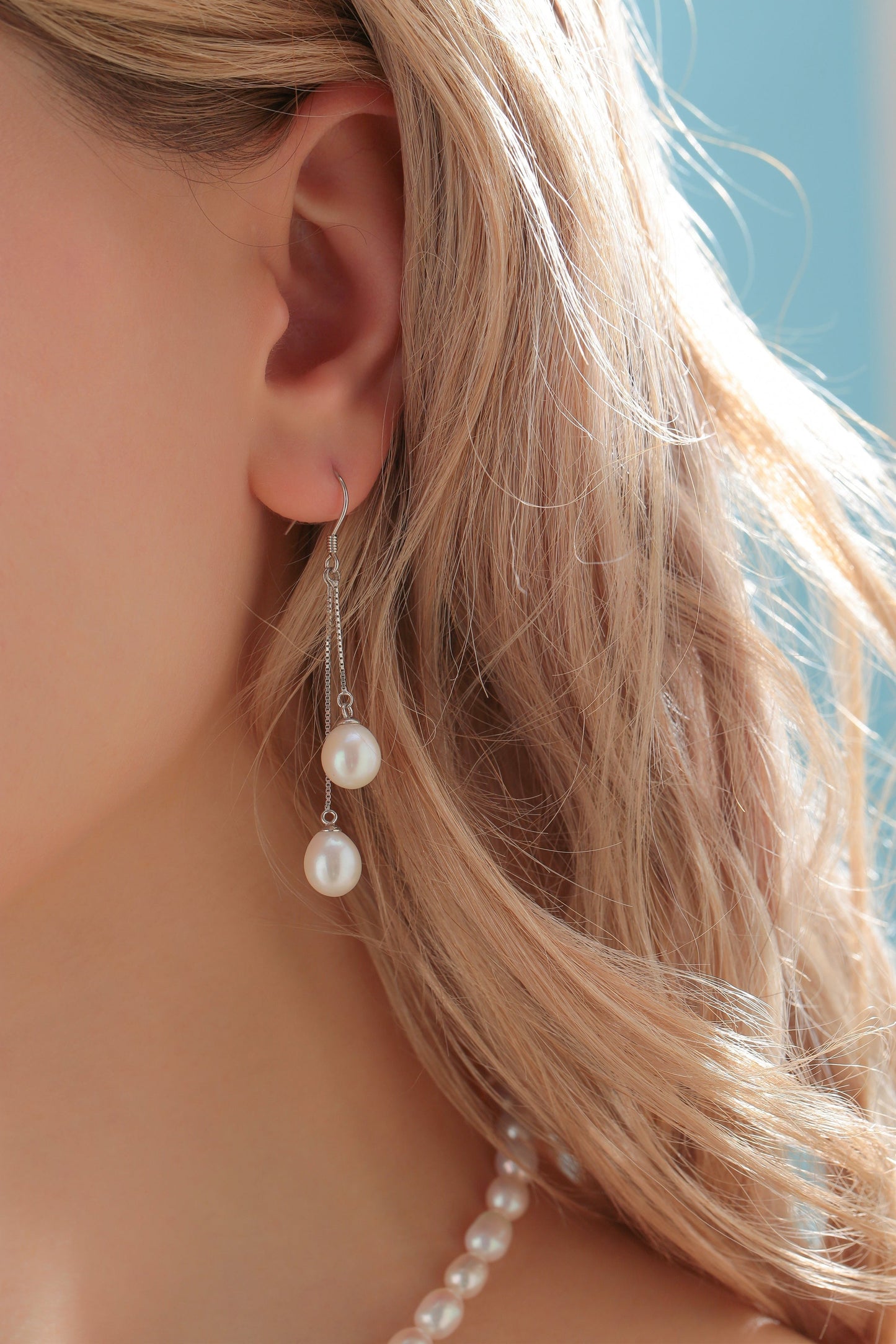 Freshwater Pearl Dangle Cluster Earrings Set