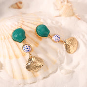 Beach Shell Clip On Earrings